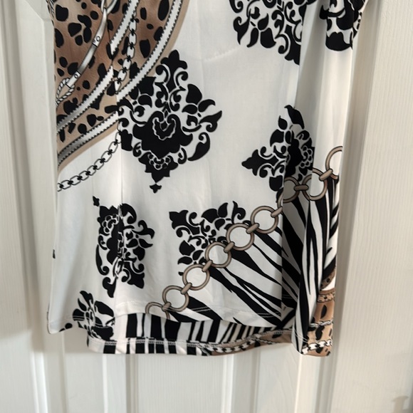Milano Equestrian Print Top w/ Beautiful Silver Horsebit Straps - Picture 6 of 11